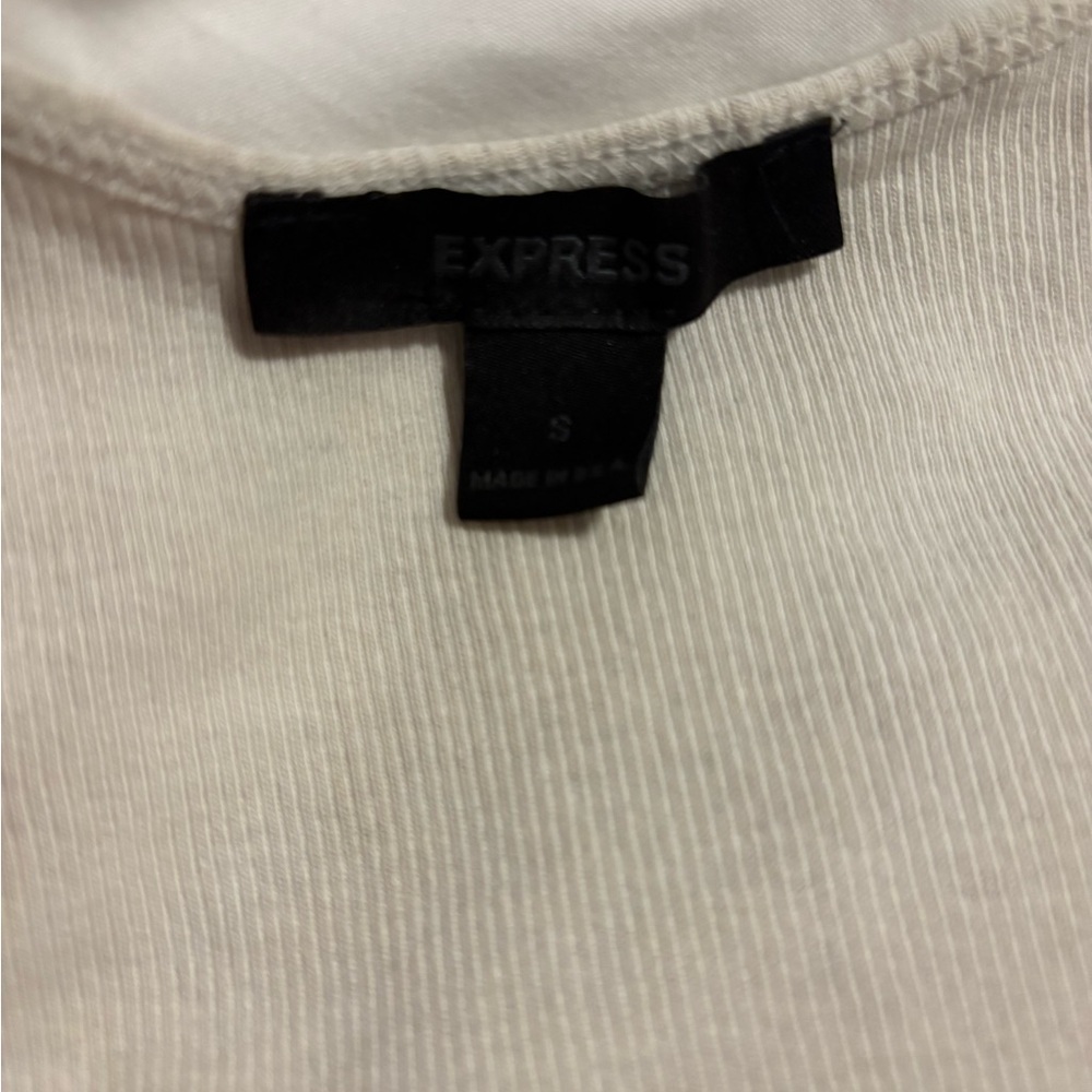 Express Ribbed Tank Top in Cream - Picture 3 of 3